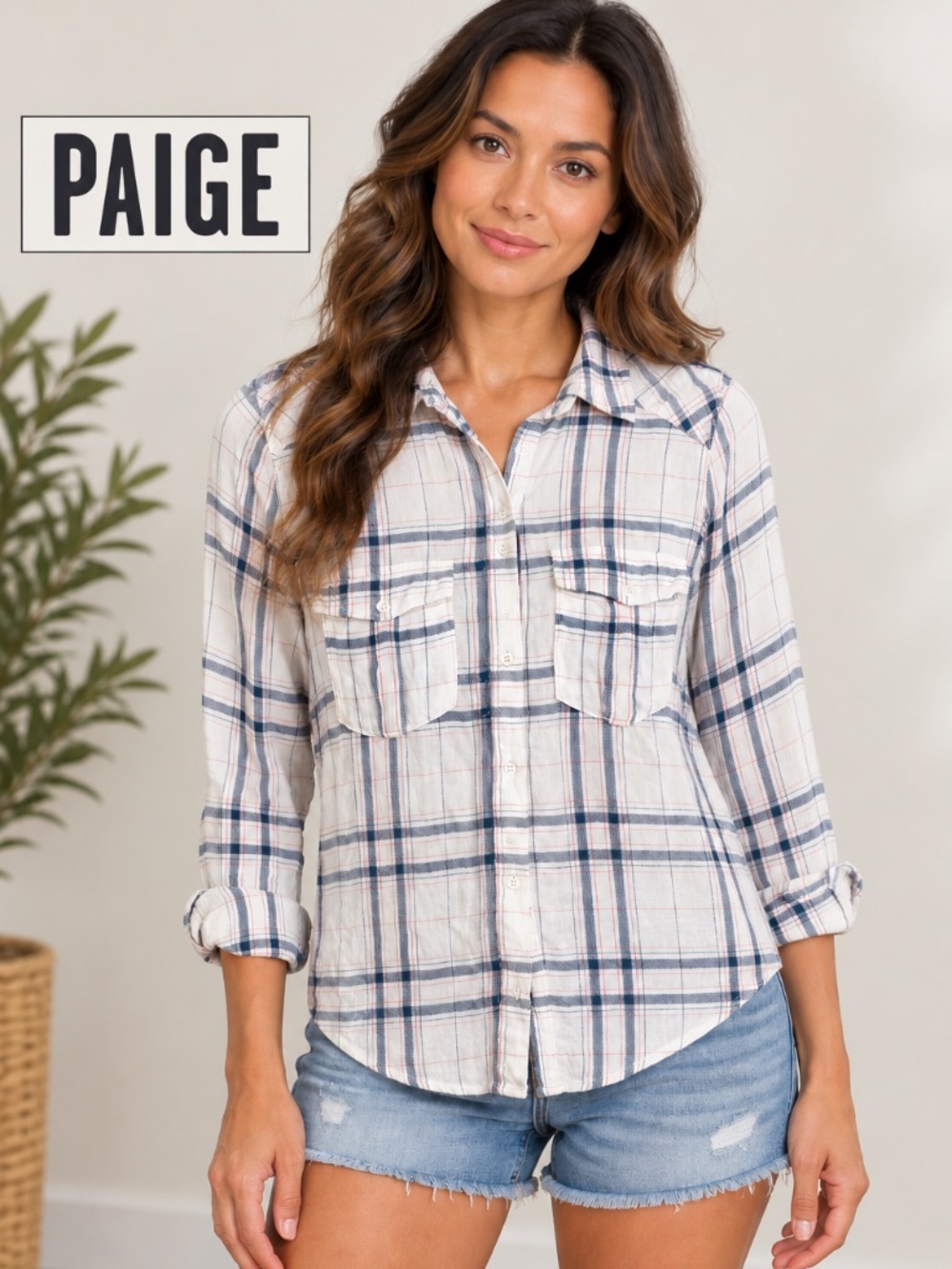 PAIGE women's button-down Viscose Flannel Shirt